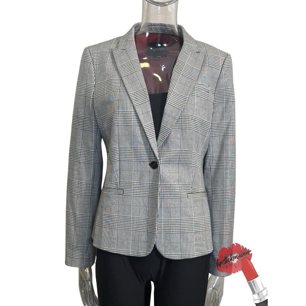 Banana Republic Classic Blazer Womens 10 Plaid Checkered Preppy Classic